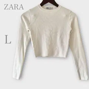 자라 숏 기장 니트 화이트 L 심플 캐주얼