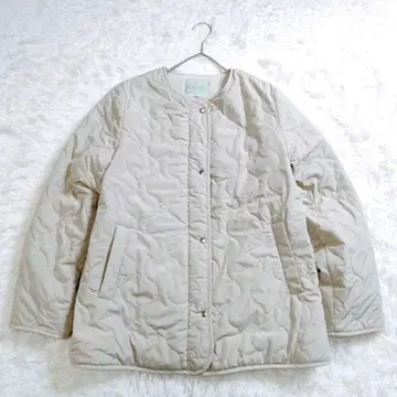 [컨디션 최상] 프티옹플뢰르 보아 안감 퀼팅 자켓 L 베이지