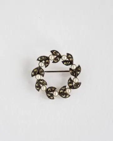 록잔 시드 펄 브로치 925 코사지