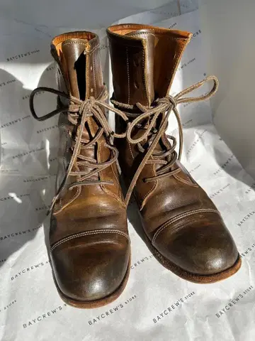 MOTO 브라운 레이스업 부츠 사이즈 1 여성용 23.5cm 천연 가죽