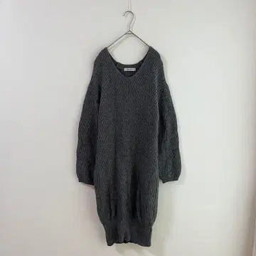 4463 나노 유니버스 니트 롱 원피스 그레이 S V넥 8