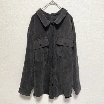 ANGEL LINA 차콜 그레이 코듀로이 셔츠 자켓 L 사이즈