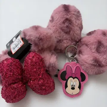 미니 아베일 스크런치 거울 참 레오파드 무늬 레오파드 핑크