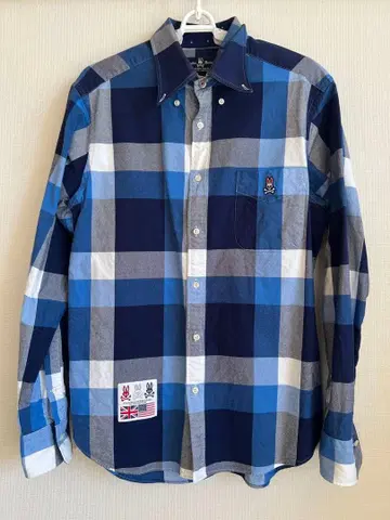 사이코 버니 체크 무늬 긴팔 셔츠