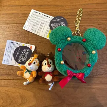 디즈니 크리스마스 2024 파우치 칩 앤 데일 봉제 인형