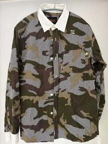 HBNS 카모 패턴 체크 긴팔 셔츠 M