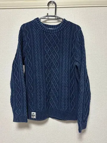 CHUMS 네이비 케이블 짜임 니트