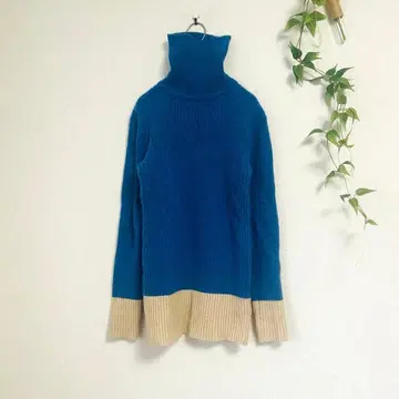 고품질 [M 상당] 바이컬러 터틀넥 스웨터