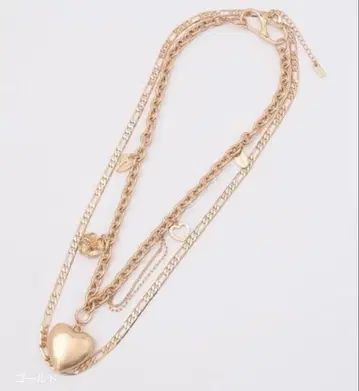 새상품 JEANASIS 참 하트 2렌 목걸이 골드