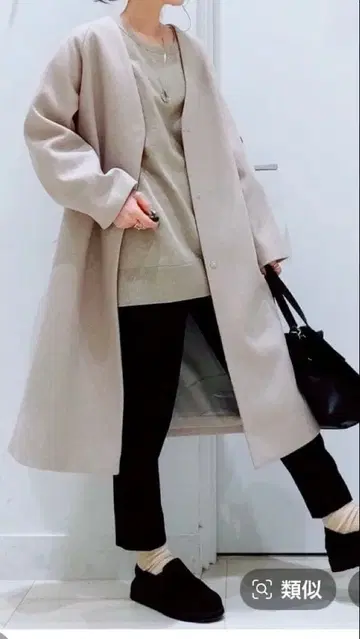 글로벌 워크 가벼운 스트레치 노카라 코트 그레이지 M