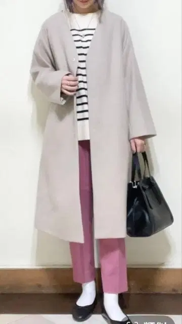 글로벌 워크 가벼운 스트레치 노카라 코트 그레이지 M