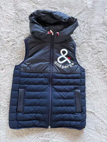 and perse 후드 부착 네이비 베스트 M