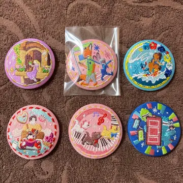 디즈니 자수 캔뱃지 6개 묶음 판매 주토피아 라푼젤