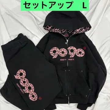 9090 girl OG Logo 셋업 black pink L