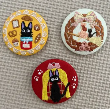 스튜디오 지브리 마녀 배달부 키키 캔뱃지 자수 브로치