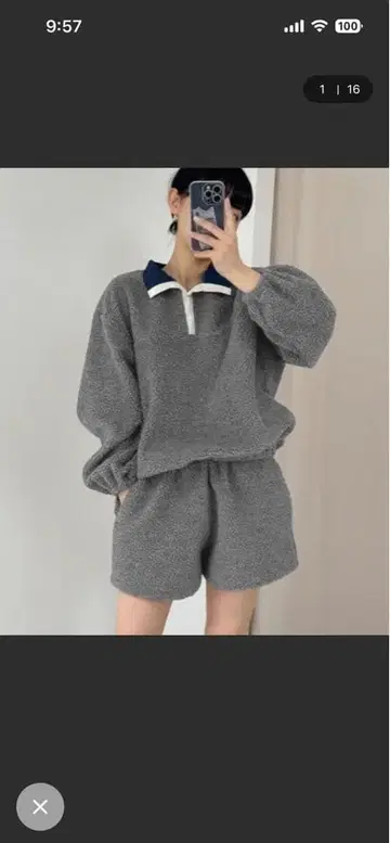 하프 지퍼 보아 셋업 semplice