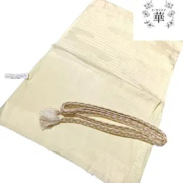 신2 화 오비 장식 천 허리띠 세트 명주 노랑