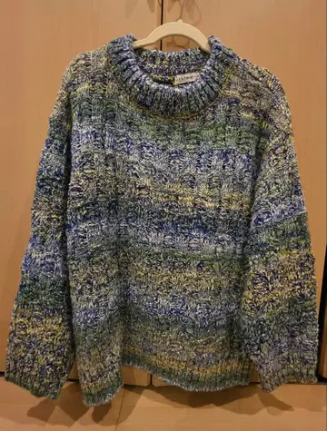 LEPSIM 긴팔 니트 스웨터 파랑 그린 노랑