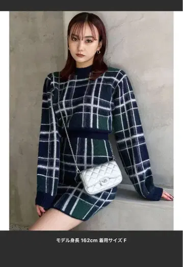 자카드 체크 니트