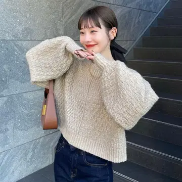 hinari 패치워크 디자인 MIX 니트 베이지 택 포함 미개봉 새상품