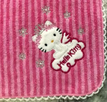 초레어! 헬로키티 천사 자수 미니 타월 미사용 일본제 2001년
