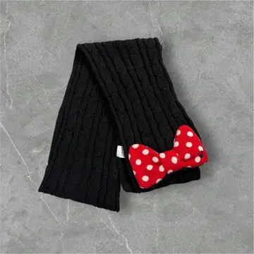 미니 머플러 리본 도트 털실