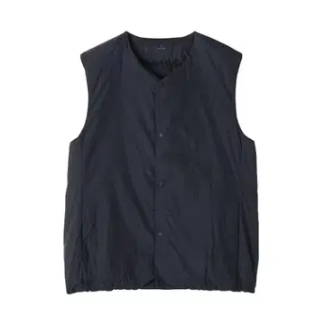 무인양품 경량 다운 포켓터블 노카라 베스트 다크 네이비