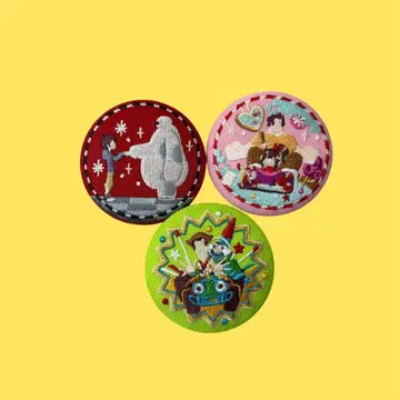 디즈니 자수 캔뱃지 2개 세트 판매