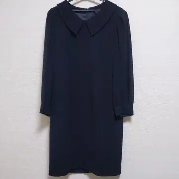 블랙 포멀 큰 옷깃 긴팔 원피스 사이즈 13