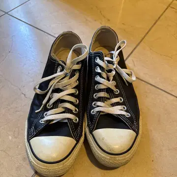 ALL STAR 가죽 블랙 로컷 스니커즈