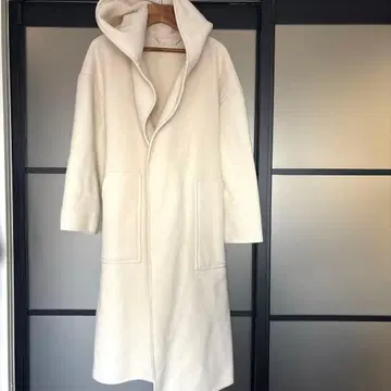 미라 오웬 벨티드 더블 페이스 리버 코트 코트 후드 부착