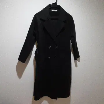 MODO 블랙 더블 브레스트 롱 코트