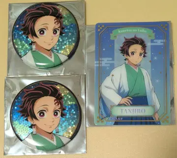 점프 페스타 귀멸의 칼날 탄지로 홀로그램 캔뱃지 금박 클리어 카드