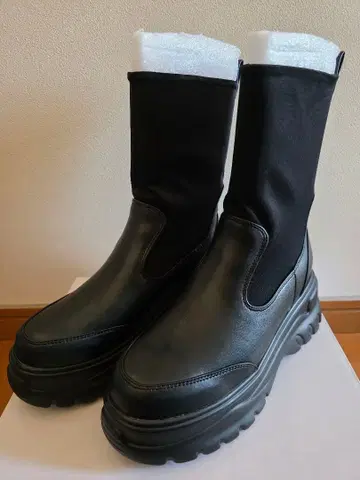 차오패닉 티피 스트레치 통굽 미들 부츠 S