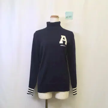 zG787 [ L ] 아디다스 긴팔 니트 터틀넥 로고 프린트