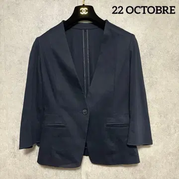 22 OCTOBRE 노카라 자켓 네이비 38 깔끔한 출퇴근용
