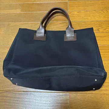 Brera MILANO 블랙 캔버스 가죽 토트백