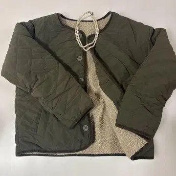 퀼팅 코트 내 보아 내 포켓 외 포켓 L 사이즈 노칼라 코트