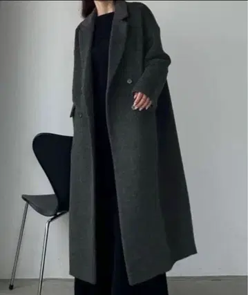 더블 롱 샤기 체스터 코트