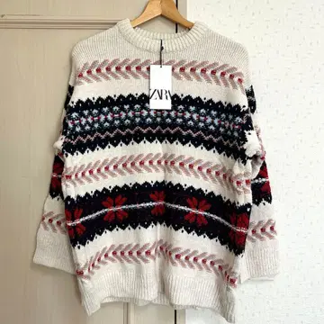 [ 새상품 ] ZARA 노르딕 스웨터 페어아일 패턴 크리스마스