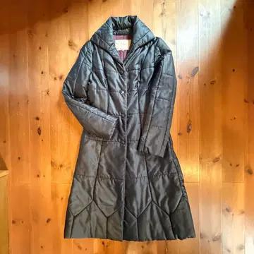 시빌라 퀼팅 롱 코트 블랙