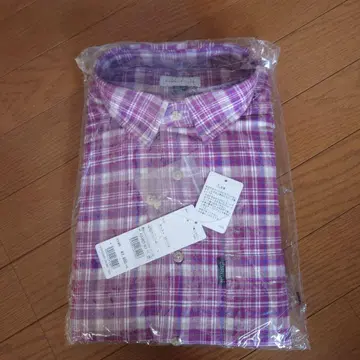 긴팔 셔츠 보라색 계열 체크 L 사이즈