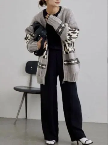 FRANeWORK 자카드 ZIP 가디건