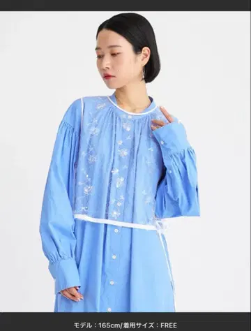 스판 튤 숏 블라우스 꽃무늬 레이스 스팽글 튤 자수