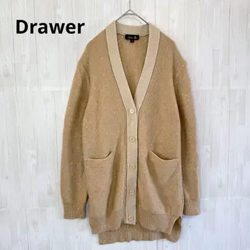 드로어 캐시미어 7G 스팽글 롱 니트 가디건 긴팔