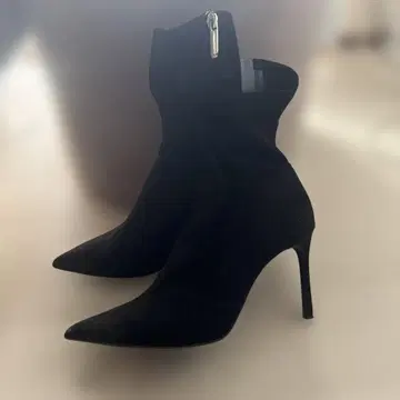 새상품급! ZARA 블랙 스웨이드 스틸레토 부츠