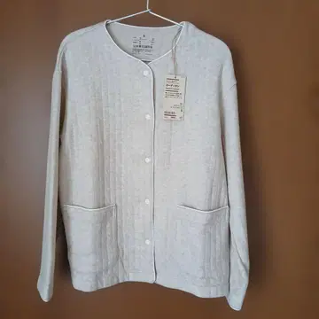무인양품 코튼 혼 퀼트 가디건 라이트 베이지 S 룸웨어