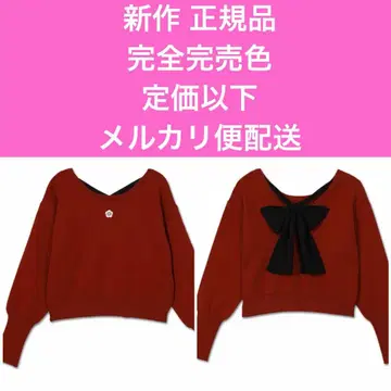 마리콴트 신상 온라인 & 전국 완판 색상 정가 이하 백리본 레드 니트