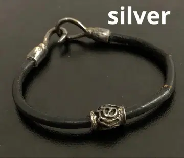 silver925 가죽 팔찌 16cm