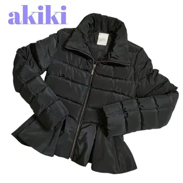 새상품급 akiki 아키키 플레어 페플럼 블랙 다운 자켓